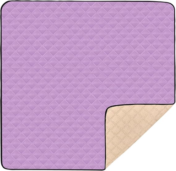 Light Wisteria Solid Color Baby Play Mat for Floor 127x127cm Soft Foldable Crawling Mat Waterproof Non-Slip Floor Mat Kids Playmat for Infants Babies Toddlers