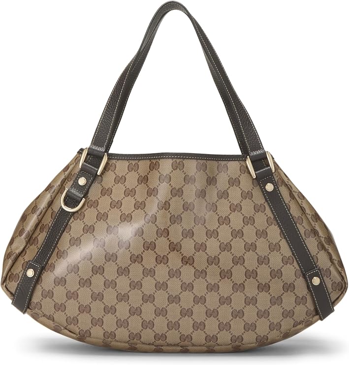 Pre-loved Original GG Crystal Canvas Abbey Tote, Brown