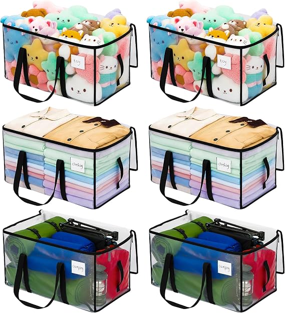 Dntorx 6 Pack 90L Moving Bags Heavy Duty Moving Boxes Dorm Storage Bag