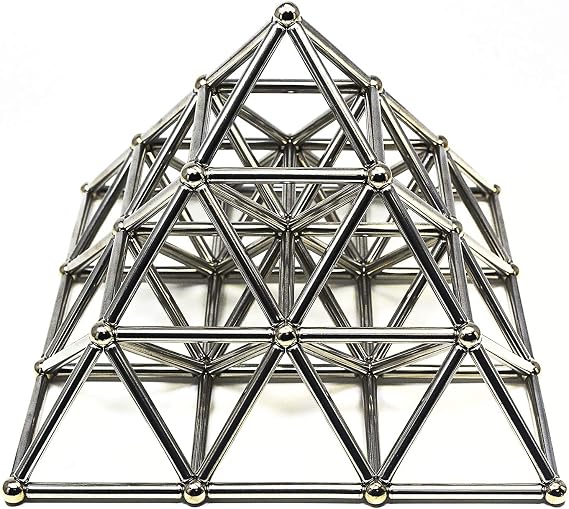 CMS MAGNETICS - (210-Piece Silver Magnetic Building Set Tin Box Case Sticks Construction Toy STEM Educational Learning Activity for Brain Development, Creativity, Imagination, Attention Span