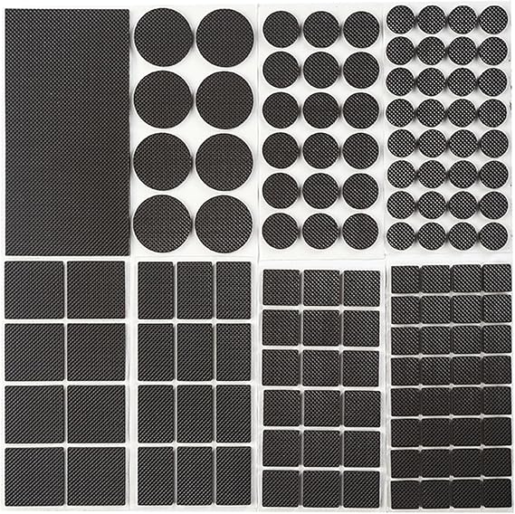 Non Slip Furniture Pads - Round, Square, Rectangle, Furnigear Premium 129 Pieces Furniture Grippers Chair Leg Pads Self Adhesive Rubber Chair Feet- Anti Scratches Furniture Pads for Hardwood Floors