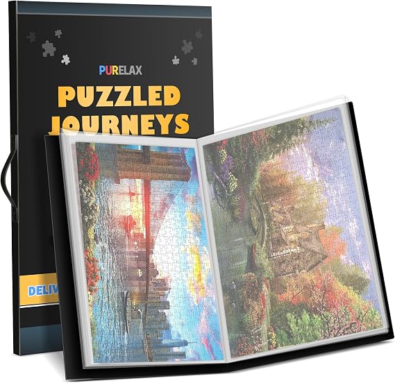 Puzzle Storage Organizer - 1000Pcs Puzzle Savers, Large Capacity Jigsaw Puzzles Organizer Folder Portable with 20 Pockets, Dustproof & Protective Accessory