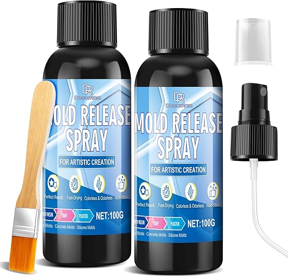 Silicone Mold Release Spray - 7 fl oz Water Based Fast Drying Odorless Non-Stick, Mold Release for Candles, Soap, Plaster & Epoxy Resin, Universal for Silicone Molds for Resin, Plastic & Candle Molds