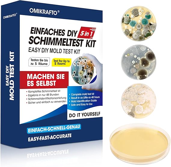 Mould Test Kit for Home - Mould Test for 5 Rooms - Mould Quick Test Room Air Kit for Indoor Air Quality - Includes Identification Guide & Instructions