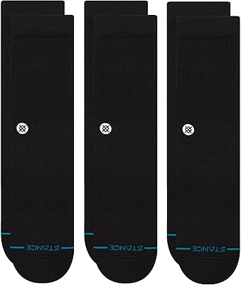 Stance Icon Classic Casual Crew Socks 3-Pack, Cotton Blend and Cushioning Arch Support