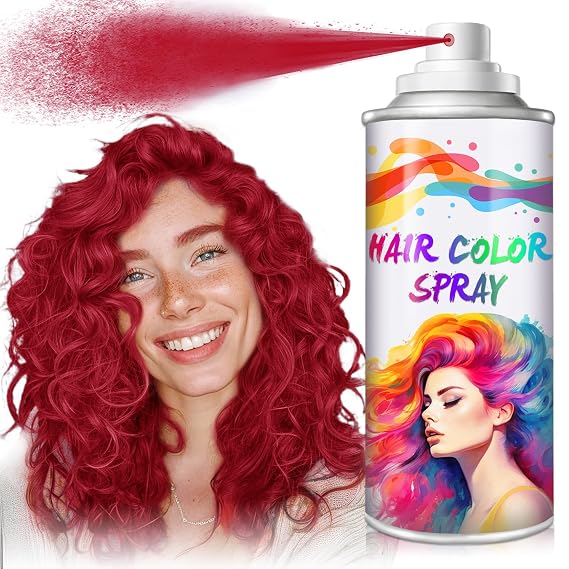 Red Hair Color Spray Temporary,Temporary Hair Dye,120ML (Red