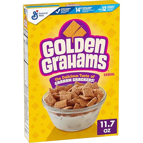 Golden Grahams Breakfast Cereal, Whole Grain, 11.7 oz | Graham Cracker Taste, 14g Whole Grain per Serving, 12 Vitamins per Serving, Great for Snack Recipes