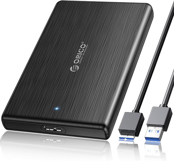 ORICO USB 3.0 to SATA III 2.5" External Hard Drive Enclosure for 2.5 Inch 7mm-9.5mm SATA HDD/SSD Tool Free [UASP Supported],Black(2189U3)