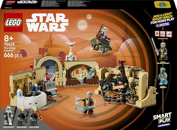 LEGO Star Wars SMART Play: Mos Eisley Cantina Toy Building Set for Kids - Compatible Set with 3 SMART Tags and 5 Minifigures - Gift for 8+ Year Old Boys, Girls & Fans - 75425