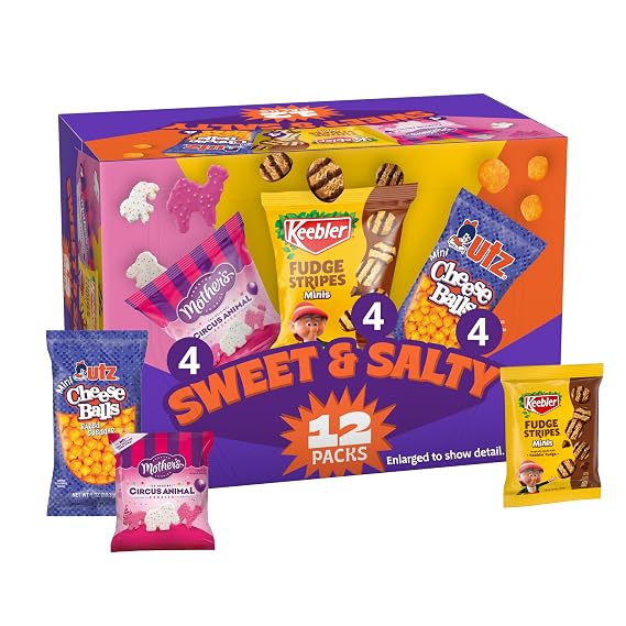 Keebler Sweet & Salty Variety Pack, Cookies & Cheese Balls, 12 Ct