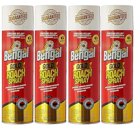 Bengal Roach Killer, 11 oz, Can, Viscous Liquid, Mild Ethereal, Spray, 4 Count