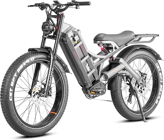 eAhora Romeo Pro II/Romeo Pro 2024 3000W/1200W Electric Bike for Adults, 52/48V 60Ah 120+ Miles Long Range, 26" x 4.0 Fat Tire Electric Mountain Bike, Full Suspension