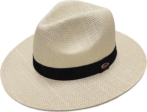 GEMVIE Straw Sun Hat for Men and Women Fedora Hat Straw Panama Hat for Summer Beach