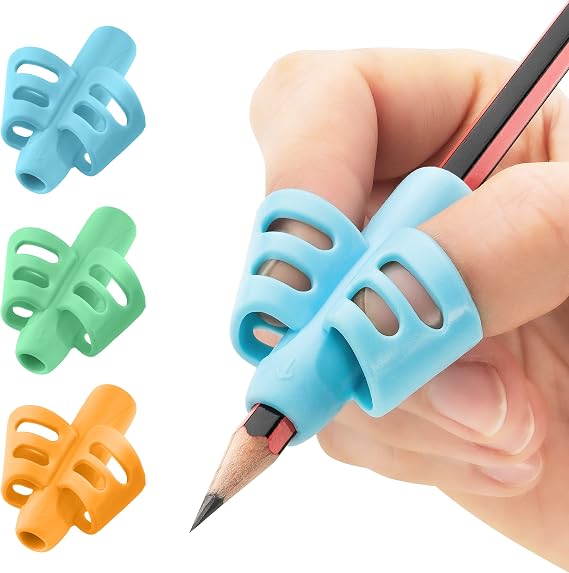 Stylo Pencil Grips for Kids Handwriting, Toddlers 2-5, Angels, 3 Pack
