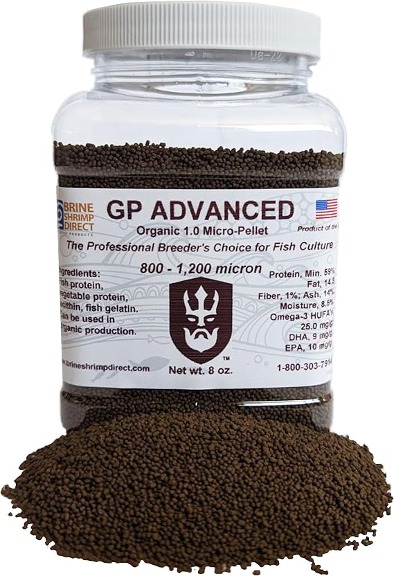 GP Advanced Organic 1.0mm Micro-Pellet for Ornamental and Zebrafish, 8 OZ.