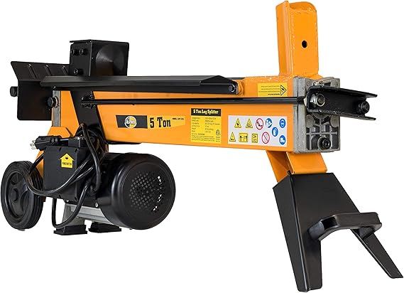All Power America LS5T, 5-Ton 1500 Watt Electric Log Splitter, Portable Wood Cutter, Yellow, 43.11"x13"x20.28"