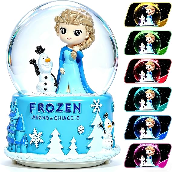 Snow Globe for Girls, Musical Globe with Automatic Snowflake & Lights