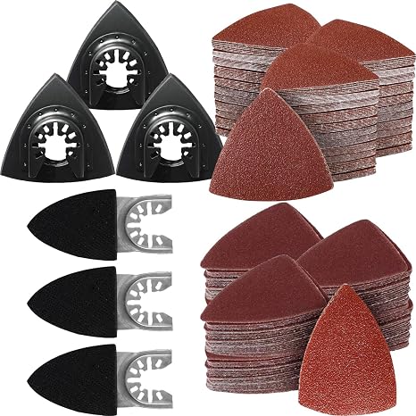 156Pcs Oscillating Multitool Sanding Pads Quick Release Sandpaper Kit