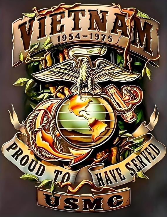5D DIY Diamond Art Painting Kits Marine M Corps 16x20 inch for Adults
