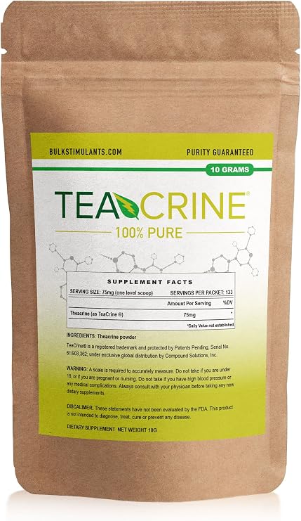 TEACRINE | Theacrine 100% Pure Bulk Powder | 133 Servings | New Nootropic Stimulant for Energy Endurance & Focus