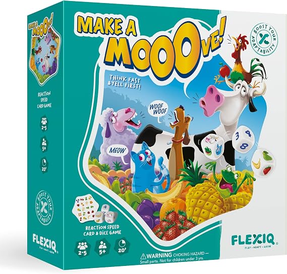 Make a Mooove Fast-Thinking Match Game by FlexiQ, Kid Board Games, Puzzle Games, Brain Teasers for Kids 5+