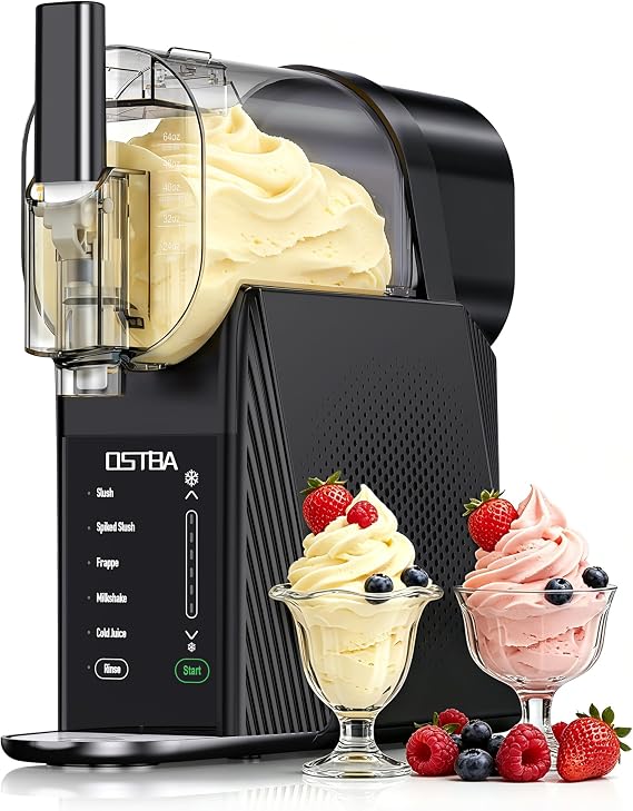 OSTBA 88oz Soft Serve Ice Cream Machine, No Ice Needed Slushie Maker | Self-Cleaning, Family Size, 6 Modes Slushie and Ice Cream Machine for Soft Serve, Sorbet, Margaritas, Frappes, Milkshakes