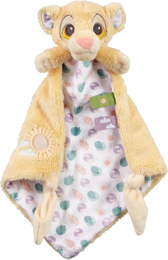Rainbow Designs Official Disney Baby Lion King Comforter - Adorable Simba Design Newborn Comforter - Perfect for Cuddles, Super Soft Plush Baby Comfort Blanket - Featuring Sensory Tags for Playtime