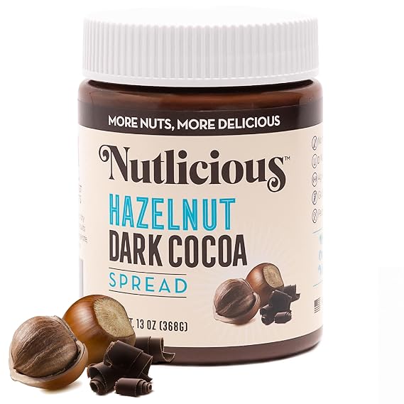 NUTLICIOUS Hazelnut Dark Cocoa Spread (13 oz)