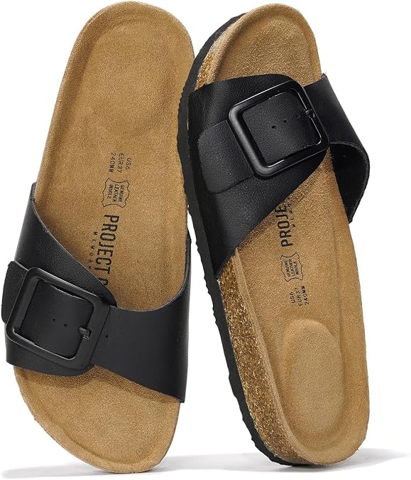 Project Cloud 100% Genuine Leather Sandals Women Comfortable Womens Slides