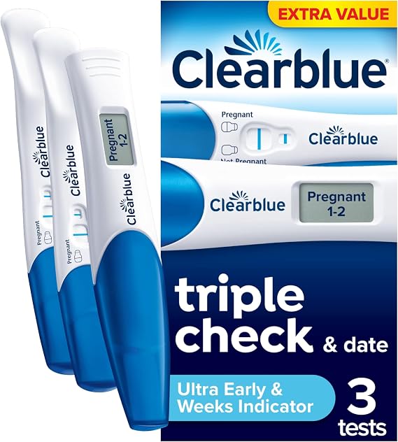 Clearblue Pregnancy Test Ultra Early Triple-Check & Date Combo Pack, 3