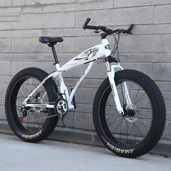 Snow Bike Fat Tire Mountain Bike 26" All Terrain Bicycle with Front Suspension Double Disc Brake Outdoor Road Bike for Men Women Adult Teens
