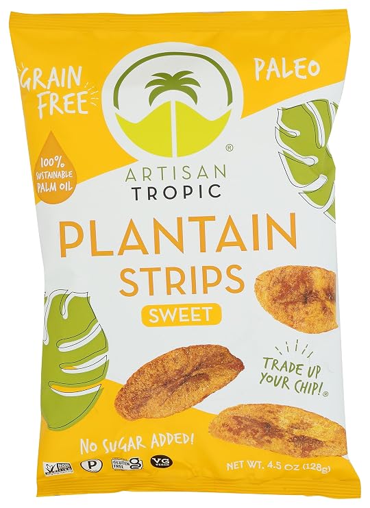 Artisan Tropic, Chips Plantain Sweet, 4.5 Ounce