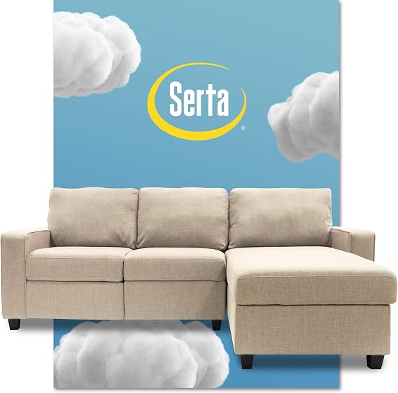 Serta Palisades Reclining Sectional with Right Storage Chaise - Beige