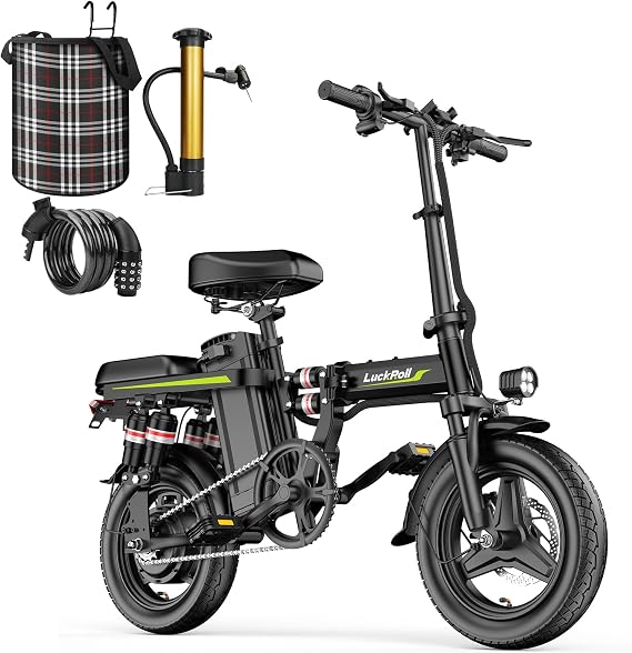 Folding Electric Bike for Adults, Mini Lightweight Ebike 14",1000W/2000W Peak Motor,6-Shock Suspension,28-40MPH,48V 13Ah/52V 25Ah Battery,50-80 Miles Range,Electric Bicycle for Commuting