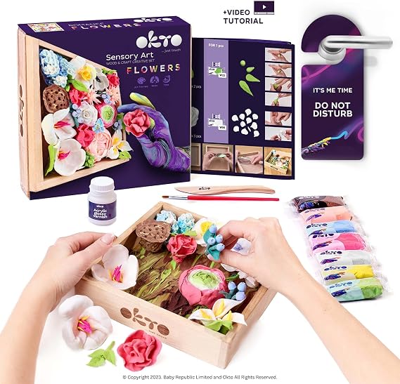 Okto DIY Wood & Craft Flower Clay Kit, Flowers, Romance