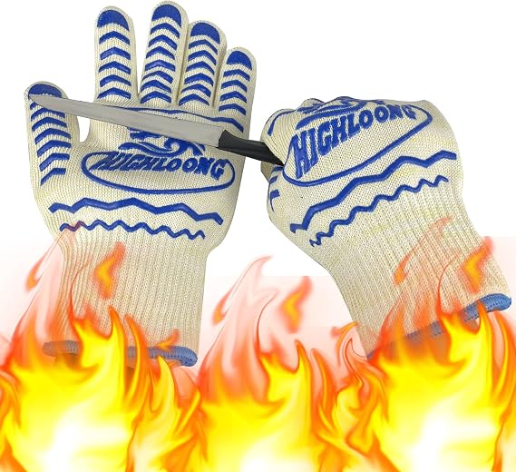 BBQ Gloves, Oven Gloves Original 2 Pack1472F Extreme Heat Resistant, Grilling Gloves Silicone Non-Slip Oven Mitts, Kitchen Gloves for BBQ, Grilling, Cooking, Baking