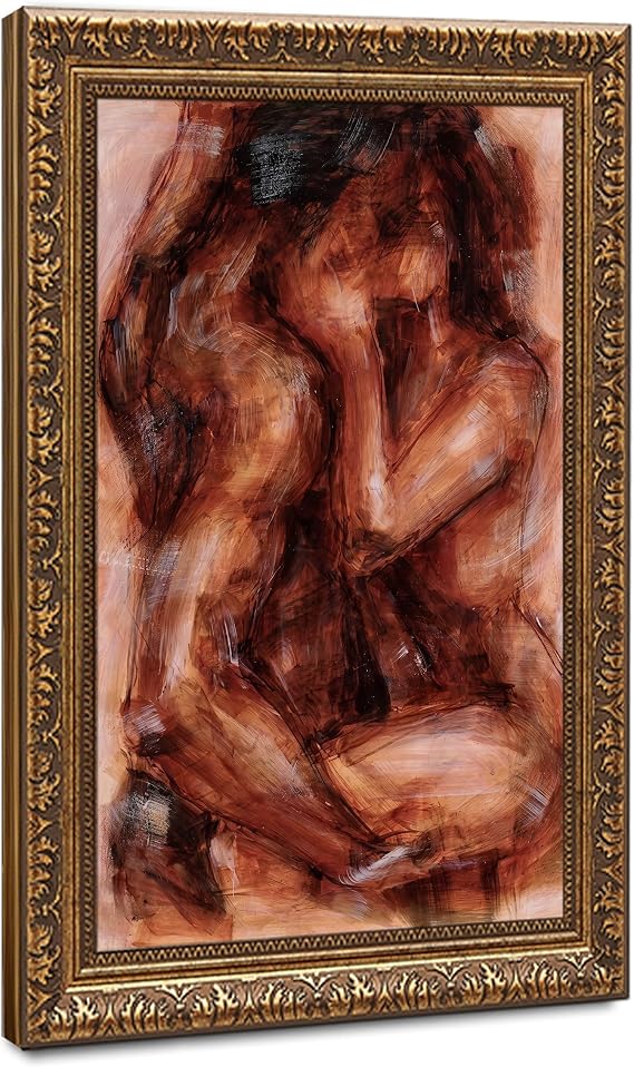 Female Figure Study Wall Art Abstract Expressionist Style Decor