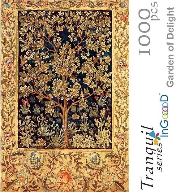 Ingooood- Jigsaw Puzzles 1000 Pieces for Adult- Tranquil Series- Garden of Delight_IG-0363 Entertainment Wooden Puzzles Toys