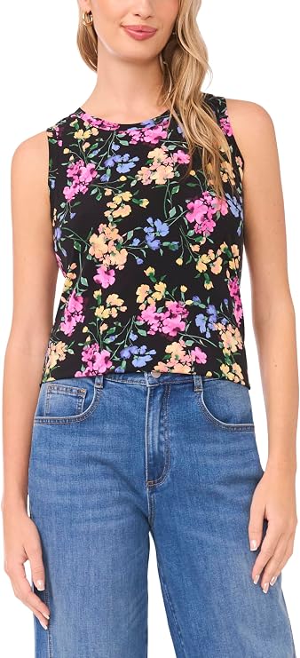 Vince Camuto Women's Sleeveless Ity Back Keyhole Tank