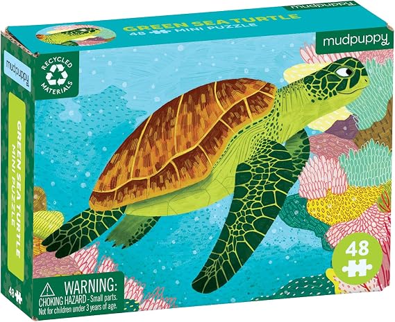 Mudpuppy - Green Sea Turtle 48 Piece Mini Puzzle for Kids