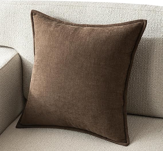 XMAYODS Throw Pillow Cover 80x80 Decorative Square Pillowcase Covers with Zipper, Cushion Protectors Cover Rectangle 30x60 40x60 50x80 Super Soft for Home Couch Sofa Bed(Coffee,30x50cm(Set of 1))