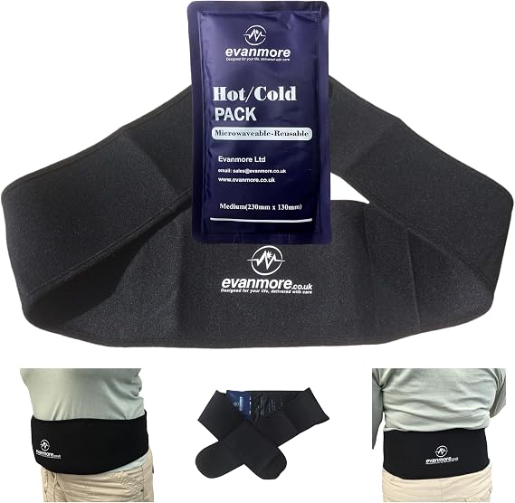 Back Pain Hot Cold Ice Compression Pack Wrap Cuff Compress Belt Sleeve Reusable Gel Cover Relief Heat Therapy Microwaveable Back Waist Shoulder Sports Injuries Arthritis Swelling Period Multi-Purpose