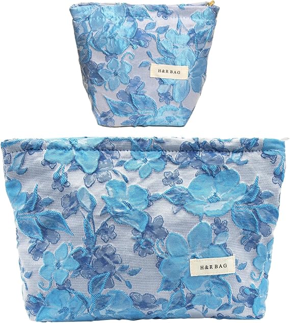 ONEGenug Cosmetic Bag Small 2 Pieces Makeup Bag Women Girls Makeup Bag Organiser for Travel Gift