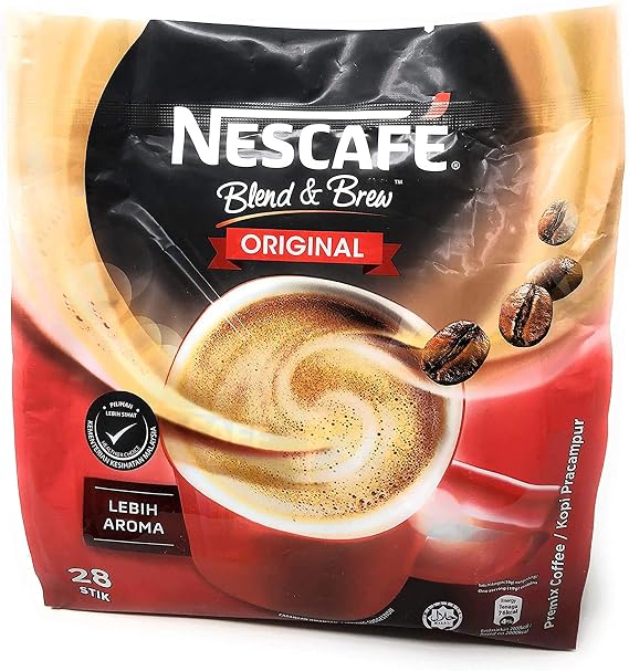 Nescafe 3 in 1 Instant Coffee Sticks ORIGINAL - Best Asian Coffee Imported from Nestle Malaysia (28 Sticks)