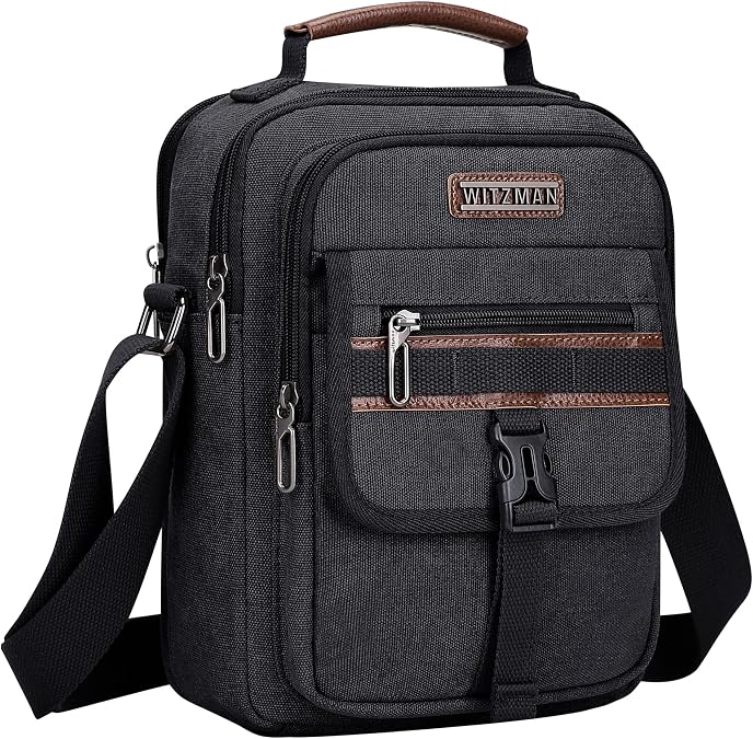 WITZMAN Crossbody Bag for Men Canvas Casual Messenger Bags