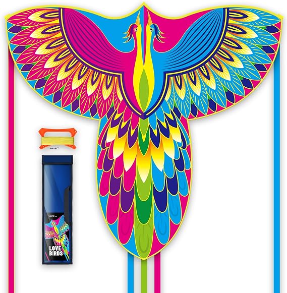 SGftre Love Birds Kite for Adults and Kids, Extremely Easy to Fly for Beginners, Kites for Boys & Girls Ages 8-12, Outdoor Flying Toys for Children with Handle