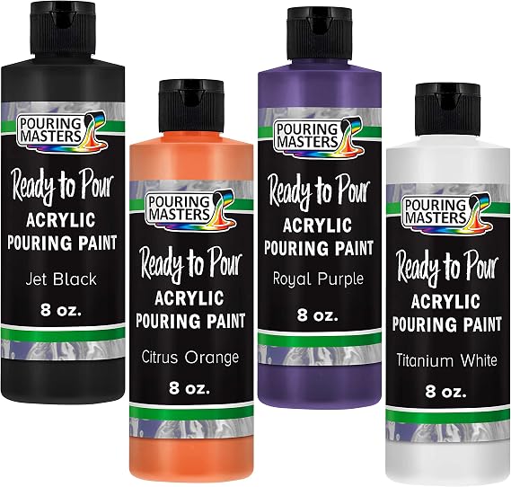 Pouring Masters Halloween 4-Color 8-Ounce Pouring Paint Kit