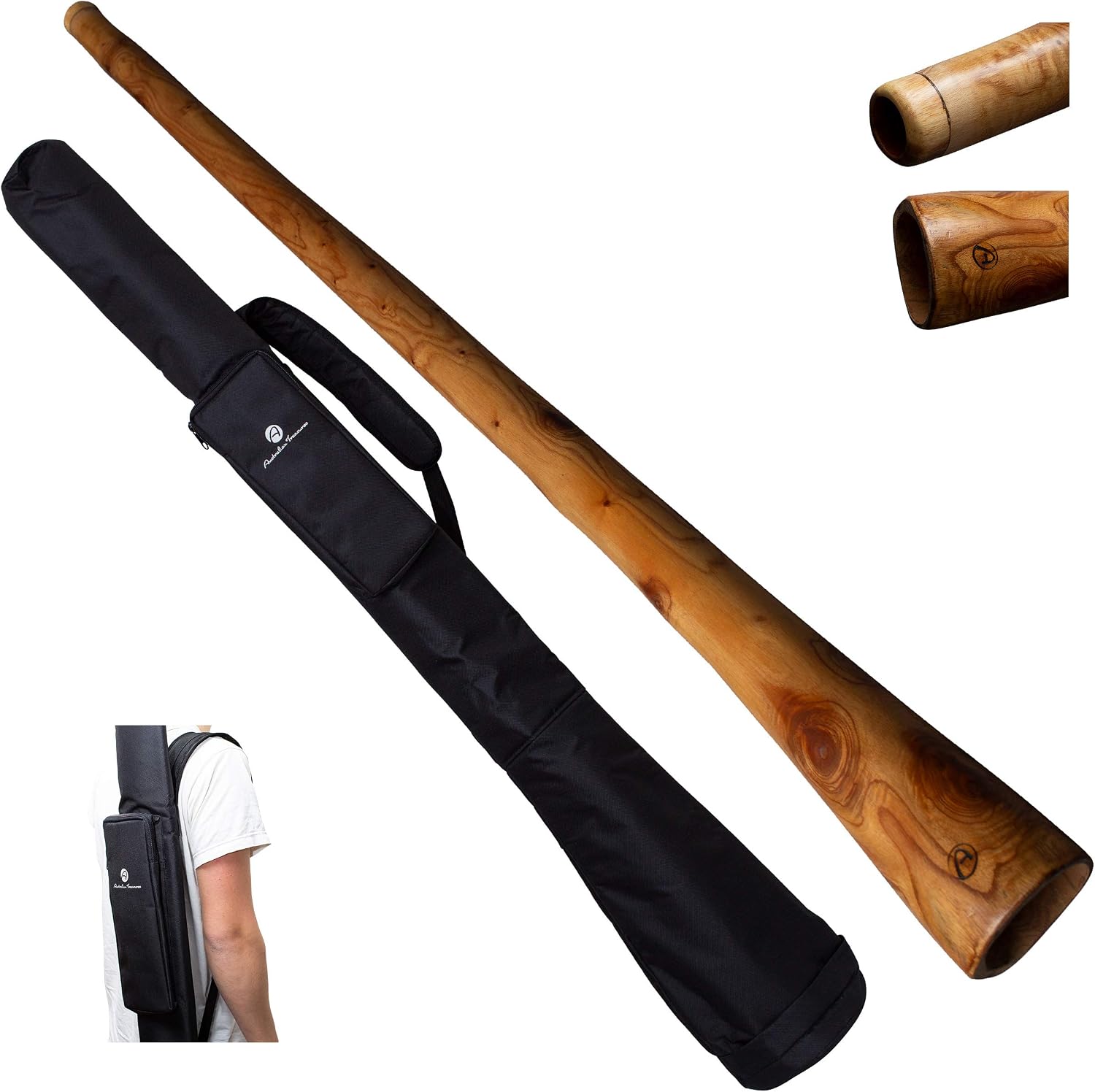 Mahogany Didgeridoo - Beginner-Friendly - Length: 58 - Includes Nylon Bag - All Skill Levels - FREE DIDGERIDOO KEYCHAIN AND DISCOUNT COUPON FOR DIDGERIDOO LESSONS INCLUDED