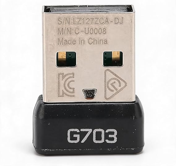 USB Receiver for Logitech G703 Lightspeed Mouse | 2.4 GHz Mouse Receiver Adapter, Replacement Gaming Mouse Unifying Receiver, ABS Material, Plug and Play