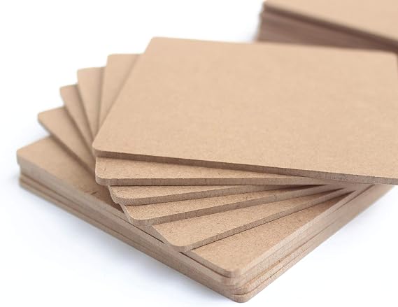 IVEI DIY MDF Coasters/Thin Wood Blanks/Keyrings/Magnets/Boxes for Painting, Decoupage, Resin Art Work & Decoration (Thin MDF Wood Blanks)